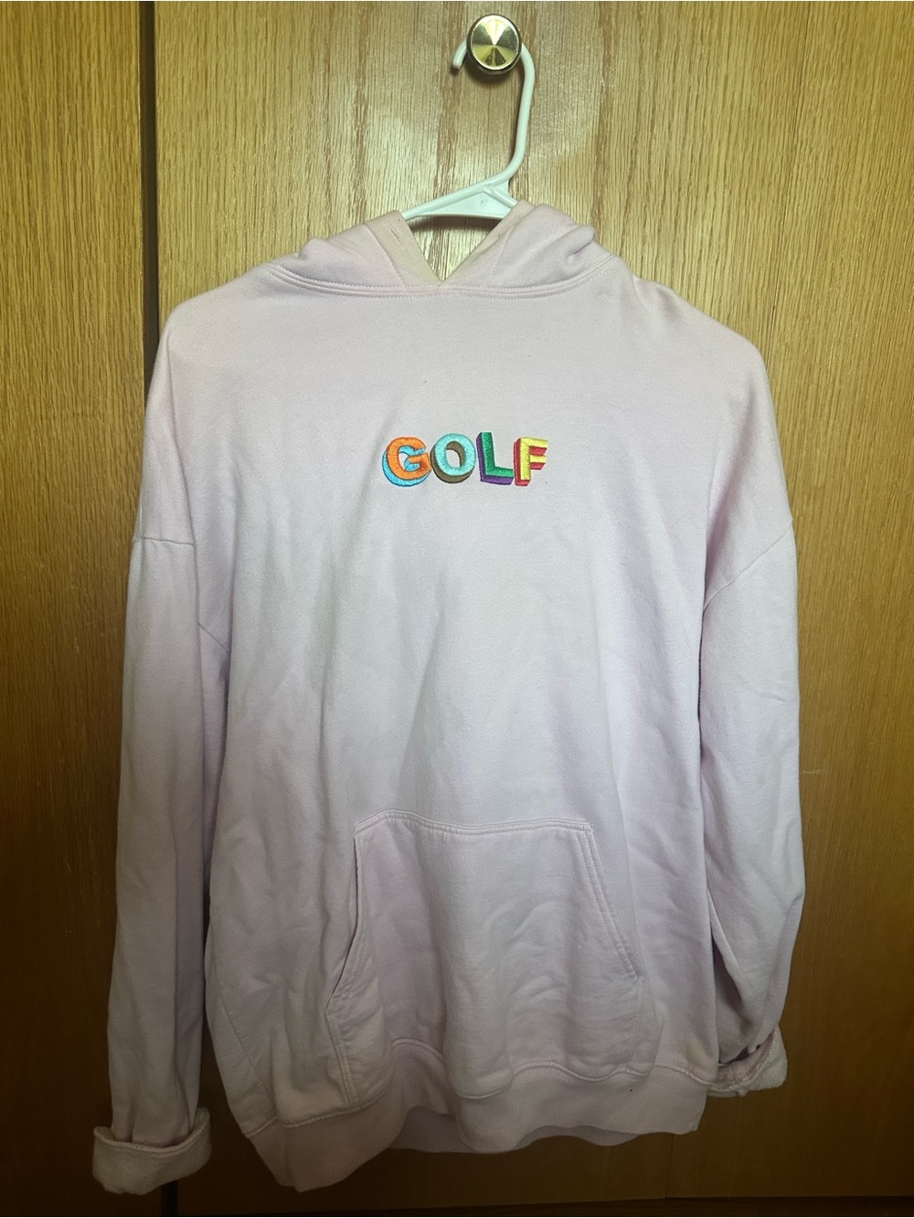 GOLF Hoodie in Light Pink with Rainbow Embroidered Logo